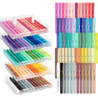 Acrylic Paint Markers Set, 6/60 Colors Brush Tip Acrylic Paint Pens set with 10 Pro Color Series,Arts and Crafts Supplies
