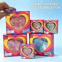 Schylling Needoh Squeeze Big Hearts Maltose Clear Glitter Soft Squeeze Calming Sensory Toy Non-Toxic ADHD Fidget Desktop Toy