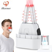Nasal Phototherapy Device Red Light Infrared Therapy Device Dual UV Sanitizing Base Timer for Chronic Rhinitis Relief Nose Care