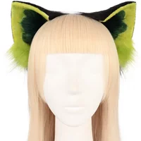 Simulated Cat Green Ear Headwear Cute Anime Cosplay Prop Lovely Pet Headdress Lolita Costume Accessory Animal Disguise Headband