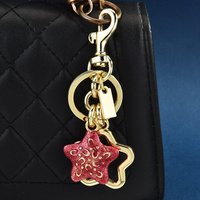 Fashionable Luxury Five Pointed Star Car Keychain Bag Decoration Small Gift Accessories
