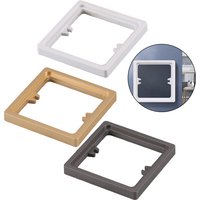2pcs Switch Surround Plate Wall Panel Decoration 10MM Single Socket Spacer Socket Plate White Grey Gold Frame With 4x Screws