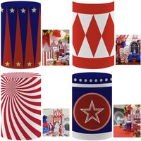 Circus Theme Birthday Party Cylinder Fabric Covers Spandex Baby Shower Birthday Party Decor Cylinder Pillar Plinth Cover Props