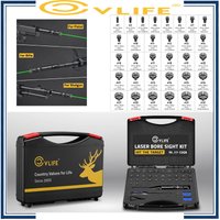 CVLIFE Professional Laser Bore Sight Kit with 32 Adapters fit 0.17 to 12GA Calibers Green Bore Sighter Laser with Button Switch