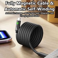 240W Magnetic Fast Charging USB C Cable 1M Nylon Braided for Tablet Laptop iPhone Samsung Huawei Type C Magnetic Charger Cord