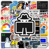 Fun Developers Programming Stickers Application Logo Waterproof Decal for Laptop Scrapbook Luggage Phone Decorative