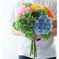1 PCS Single Stem Real Touch Artificial PU Latex Hydrangea Wedding Party Home House Room Table Decoration Gift F980