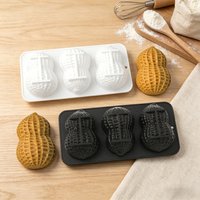 3-Cavity Baking Molds for Peanut Mousse Cake Nut Chocolate Pudding Dessert Simulated Squeezing Joy Incense Candle
