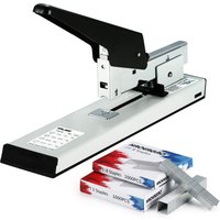 100 Sheets Heavy Duty Stapler, All-Metal Manual Office Stapler, Adjustable Binding Depth, Compatible for Paper, Leather, Fabric