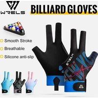 WRELS 1PC Professional Billiard Left Hand Glove Silicone Anti-Slip Elasticity Breathable Billiard Glove 3 Finger Snooker Glove