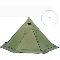 Ultralight Winter Pyramid Tent with Snow Skirt 210T Plaid Ripstop Camping Bushcraft Tent Height 1.6M Including Free Stove Jack