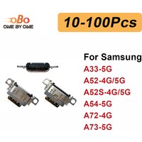 10-100Pcs Charging Port Dock Plug For Samsung A52 A52s A72 4G A54 A33 A73 5G A336 A546 A736 USB Charger Connector Socket Repair