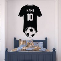 Personalized Name & Number Football Shirt Wall Decal Vinyl Home Decor for Boys Room Bedroom Nursery Soccer Art Wall Sticker 4728