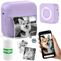 Mini Printer for IPhone and Android, Wireless Mini Photo Printer Label Printer, Portable BT Mini Thermal Printer Print Labels