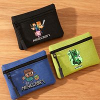 New Game Theme Print Coin Purse Mini Wallet Minecrafted Zipper Purse Man Money Card Storage Bags Male Zero Wallet Birthday Gift