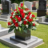Plastic commemorative rose, artificial, suitable for outdoor cemeteries, Thanksgiving Day, and other occasions H1620-011