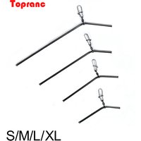 Topranc 12Pcs Anti Tangle Sea Fishing Accessories Fishing Balance Brass Tube Connector L- Shape Booms Accessory Size 5/7/9/12CM