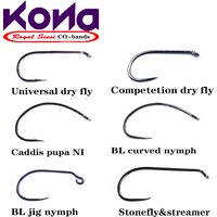 KONA 30pcs/pack super fine trout fly fishing hooks dry fly hooks caddis&stonefly nymph hooks&standard streamer fly tying hooks