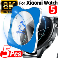 1-5pcs HD Clear Tempered Glass Easy Installation for Xiaomi Watch 5 Screen Protector 9H Hardness Anti-Scratch Positioning Film