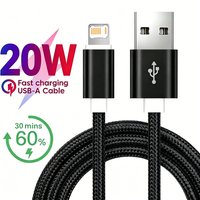 20W USB Fast Charging Cable For iPhone 11 12 13 Mini 14 Pro Max X XR XS Max 7 8 14 Plus SE Rapid Charge Nylon Braided Data Cable