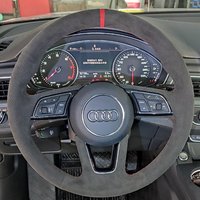 Geflecht Auto Lenkrad abdeckung Wildleder Leder Autozubehör für Audi A1 (8x) Sportback A3 (8V) A4 (B9) Avant A5 (F5) Q2