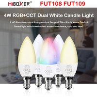 Miboxer FUT108 4W Dual White RGB+CCT Candle Light E14 LED Bulb Lamp Spotlight Support RF App Voice Control Smart Dimmable