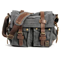 Canvas Leather Men Messenger Bags Will Smith Big Satchel Shoulder Bags Male Laptop Briefcase Travel Handbag