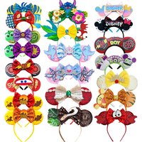 Mouse Ears Headband Cartoon Sequin Bows Headband Birthday Party Christmas Halloween Princess Cosplay Costume For Women Adult
