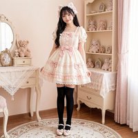 Sweet Lolita Soft Petticoat Black White Long Stockings Elastic Over Knee Socks Gothic Cosplay Lace Party Matching Accessories