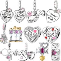 Silver 925 Infinity Heart Pendant Charms Beads Fit Original Bracelets Bag Keychain Charms Beads Pendant Diy Women Jewelry Gift