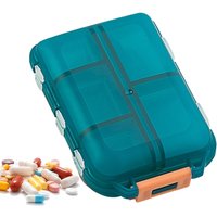 10 Compartments Travel Pill Organizer Pocket Portable Pill Storage Box Case Daily Pill Container or Purse Fish Oil Medicine