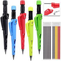 2.8mm Long 55mm Tip Woodworking Pencil Built In Pencil Sharpener or Lead Refills, for Carpenter Marking Engineering Drawing Tool