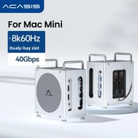 Acasis 40Gbps Mac Mini M4/M4 Pro USB-C Dockingstation 4K/144HZ TF/SD 4.0 & Dual-Bay M.2 NVMe Slot 16TB Speicher PD65W für Host-Geräte