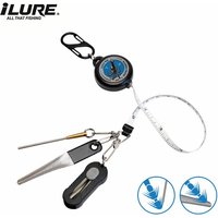 Portable Fishing Tool Squid Jig Lure Hook Sharpener Egi Bait Hook Corrector Telescopic Fish Ruler Mini Scissors Accessories Kit