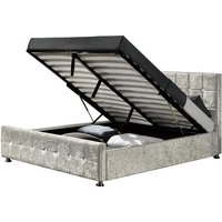 xx-King And Queen Size Storage Upholstered Crushed Velvet Ottoman Bed*