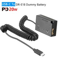 USB-C To DR-E18 LP-E17 Dummy Battery DC Power AC Adapter For Canon EOS R10 RP 200D 250D 750D 760D 77D 800D 850D 8000D