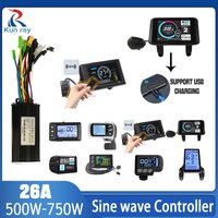 KUNRAY Electric Bicycle Controller Three-Mode Sine Wave with Color LCD S966 NFC Display 24V 36V 48V 750W/500W UKC1 Display