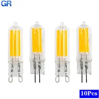 10Pcs/lot Brightest G9 LED Lamp G4 AC 220V 230V 240V 6W 9W Glass COB Led Bulb Warm/Cold White Spotlight Replace Halogen Light
