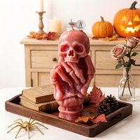 3D Halloween Skull Rose Hand Pillar Candle Silicone Mold DIY for Plaster Gypsum Cement Painting Craft Home Decor Gift