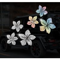 3PCS Floral Glitter Decorative Car Stickers Waterproof DlY Auto Rear Windshield Fuel Tank Cap Window Motorcycle Vinyl Decals