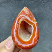Natural Colorful Red Agate Geode egg Polished Carnelian Druzy Quartz Rock Decoration Stone Healing Reiki