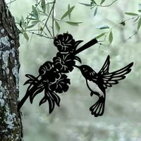 Decor Hummingbird With Flowers Metal, Mother's Day, Yard Bird Art, Perfect for Housewarming Gifts Hummingbird Decorations