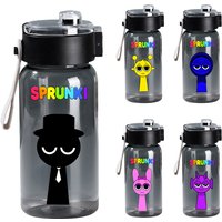 600ml Sprunki Portable Water Bottle for Girl Boy Sport Water Cup Handy Cup Outdoor Travel Office Essential Water Bottle Cup Gift