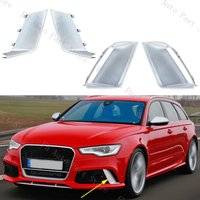 Für Audi RS6 2011-2018 Frontstoßstange Nebelscheinwerfer Lampe Zierabdeckung Streifenform Dekorativer Deckel Silber
