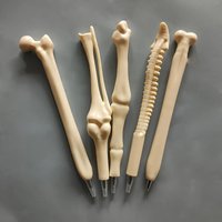 5pcs/pack Creative Bone-Shaped Ballpoint Pens Fun Unique Gift For Nurses Doctors Office Use Medical Notebook Writing Supplies