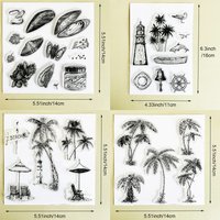 Beach Coconut Tree/Clear Stamps/Seal For DIY Scrapbooking Card Making Album Decorative Seal Craft