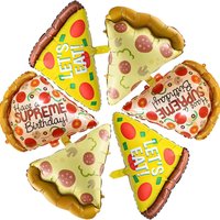3/6Pcs Pizza Food Shape Mylar Balloon Foil Aluminum Foil Balloon Set Kids Birthday Baby Shower Summer BBQ Picnic Party Decor
