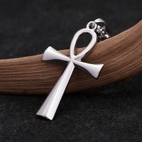 Simple High Polish Egyptian Ankh Cross Pendant Necklaces For Men Stainless Steel Symbol of Life Necklace Fashion Amulet Jewelry
