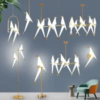 Paper Chandelier Birds For Restaurant Living Room Dining Room Children's Room Origami Lamp LED Bird Designer Chandelier
