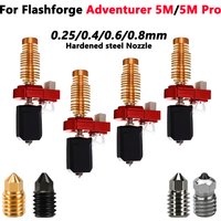 Latest Upgraded Hotend Kit for Flashforge Adventurer 5M/5M Pro Hotend AD5M Nozzle Kit Ceramic Heating Block & Hard Steel Nozzle